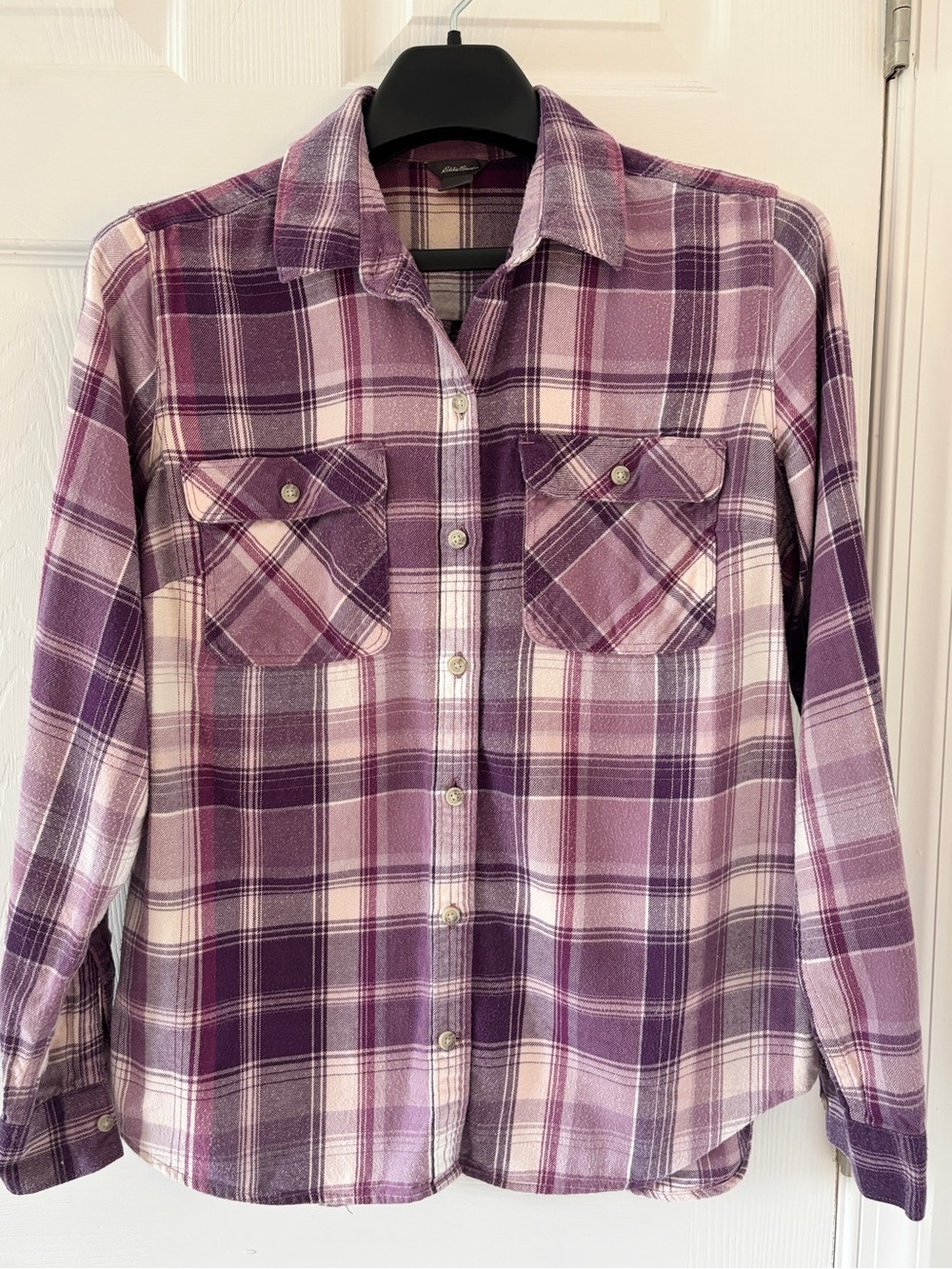 Eddie Bauer Purple Plaid Button-Down Kids Shirt